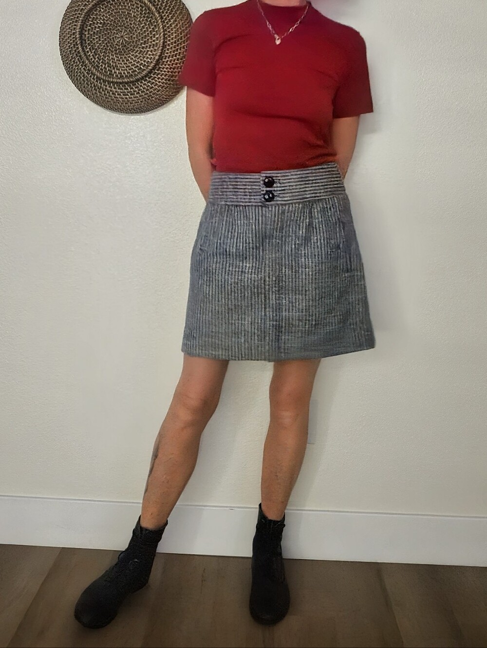 🐩Pinstripe Wool Miniskirt